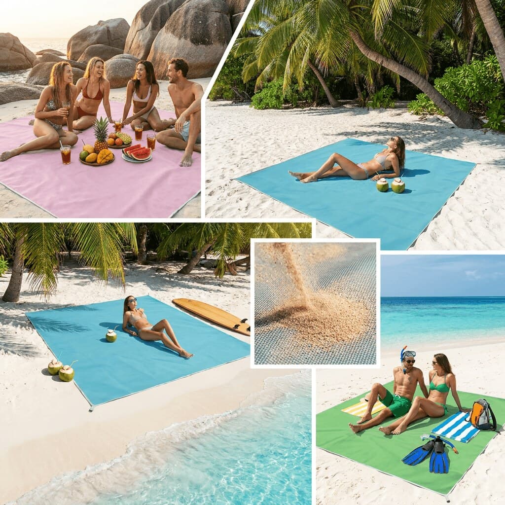 SolScape™ XL Sand-Free Beach Mat (200x200cm)