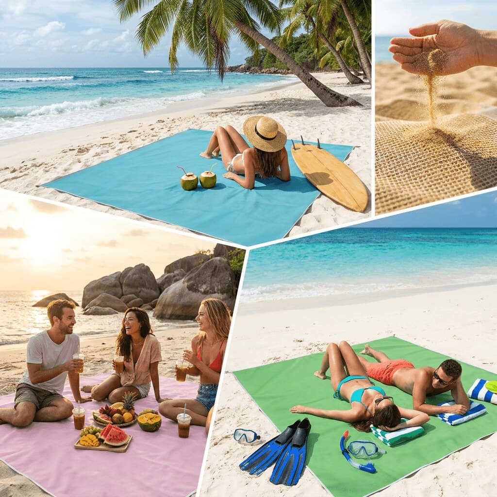 SolScape™ XL Sand-Free Beach Mat (200x200cm) 5